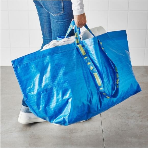 IKEA FRAKTA Ten (10) X Large Blue Reusable Shopping Bags Laundry Tote Oversized - Picture 7 of 12